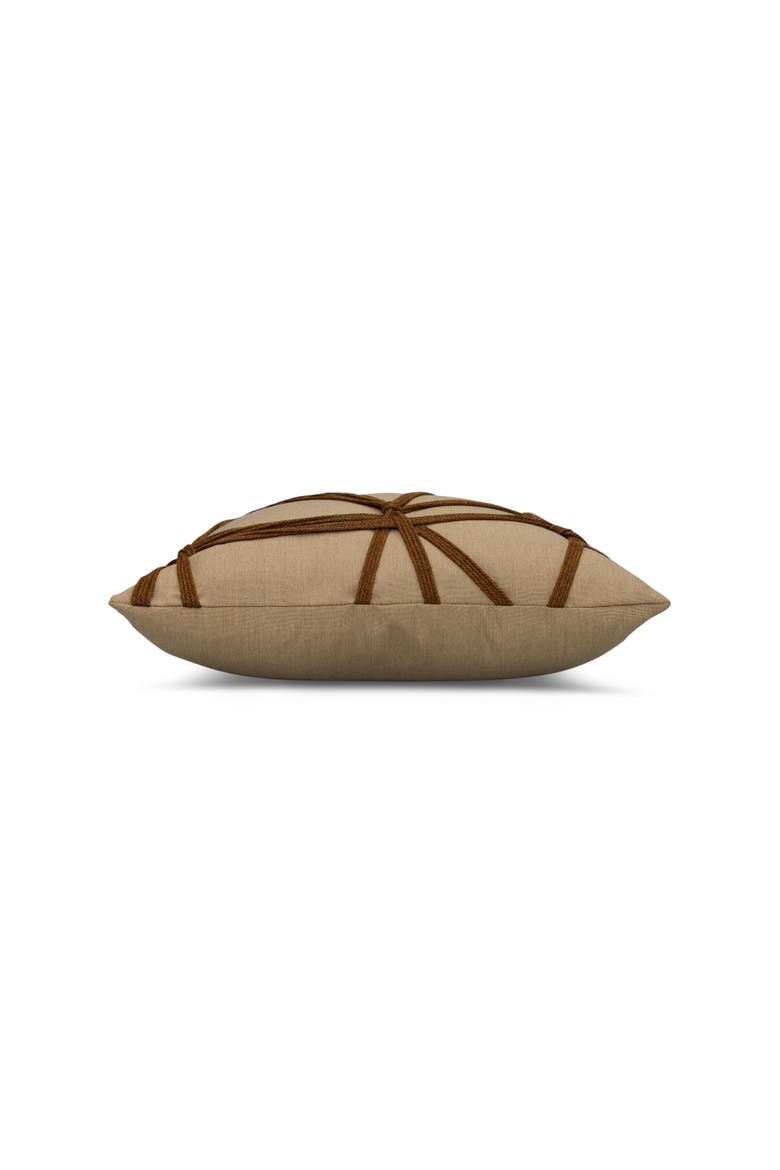 Interlace Chestnut Indoor & Outdoor Woven Accent Pillow, Alternate, color, Chestnut