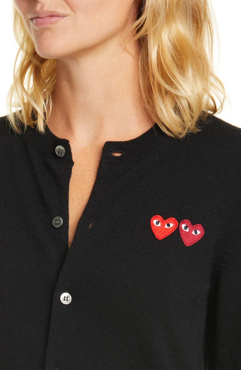 Comme des Garçons PLAY Wool Cardigan, Alternate, color,