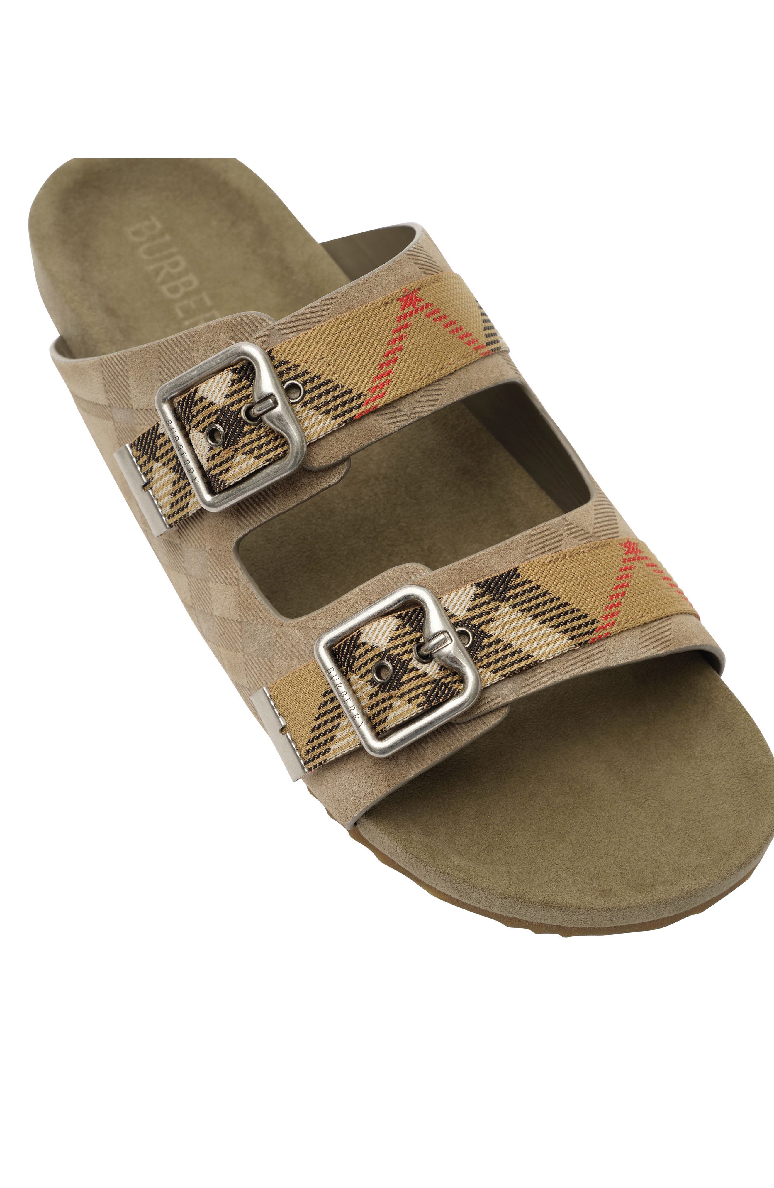 Burberry Urchin Slide Sandal, Alternate, color, Sparrow Beige