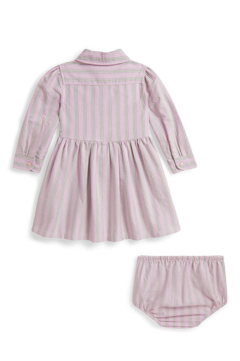 Kids' Striped Oxford Dress & Bloomers Set, Alternate, color, LAVENDER GREEN MULTI