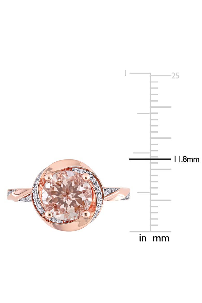 Morganite & Diamond Swirl Ring 10k, Alternate, color, Morganite