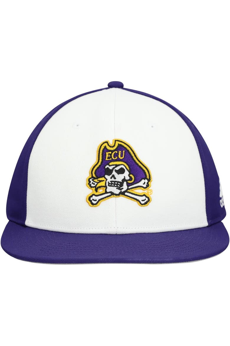 Men's adidas  White/Purple ECU Pirates On Field Fitted Hat, Alternate, color, White