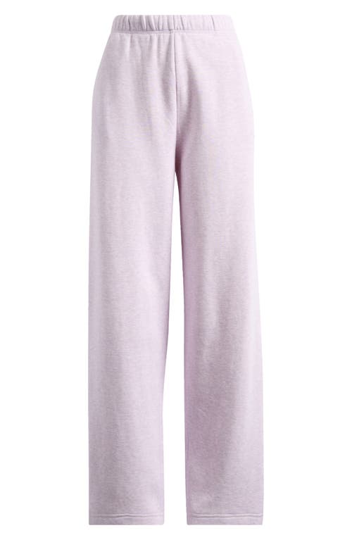 Skims Cotton Fleece Blend Classic Straight Leg Pants In Purple
