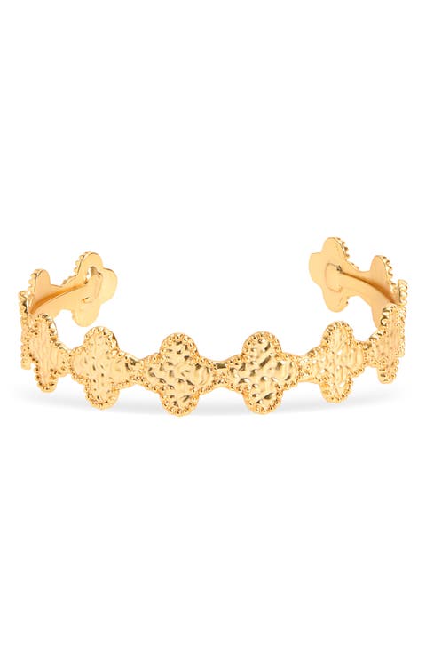 Molten Clover Cuff Bracelet