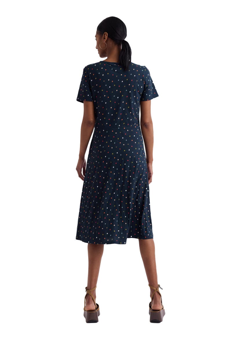 Enor Dot Print Organic Cotton Fit & Flare Midi Dress, Alternate, color, LITTLE SPONGE SPOT MIX