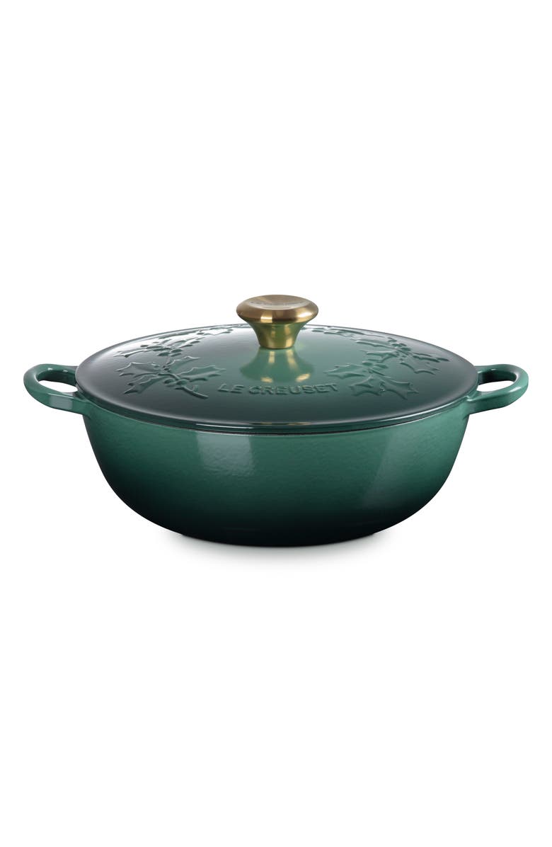 Le Creuset Holly Collection Traditional 4.5-Quart Enamel Cast Iron Dutch Oven with Lid, Alternate, color, Artichaut
