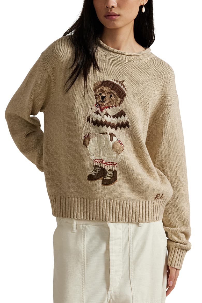 Polo Bear Rolled Neck Cotton Sweater (Women) | Nordstrom