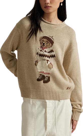 Polo Bear Rolled Neck Cotton Sweater