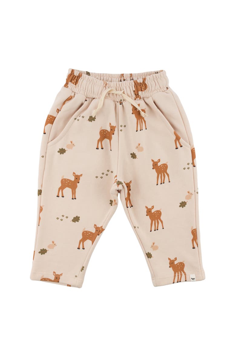 Deer Print Pocket Jogger- Infant, Main, color, Pale Pink