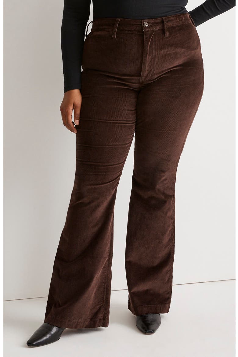 Perfect Flare Corduroy Pants, Alternate, color, DARK COFFEE