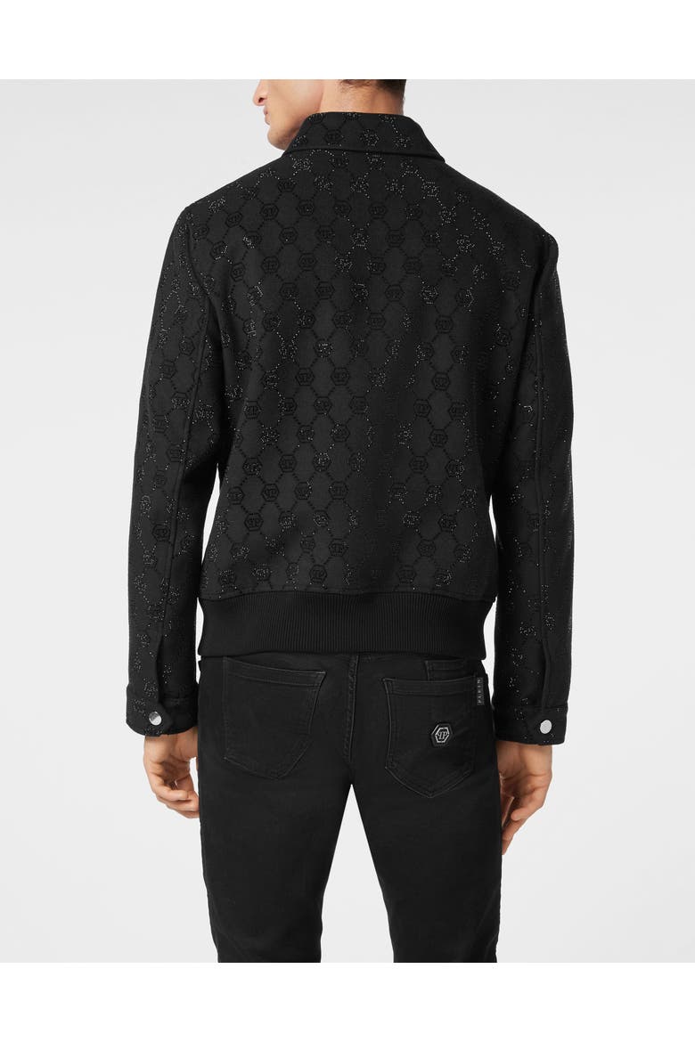 Wool Bomber Ls Monogram Men, Alternate, color, black/black