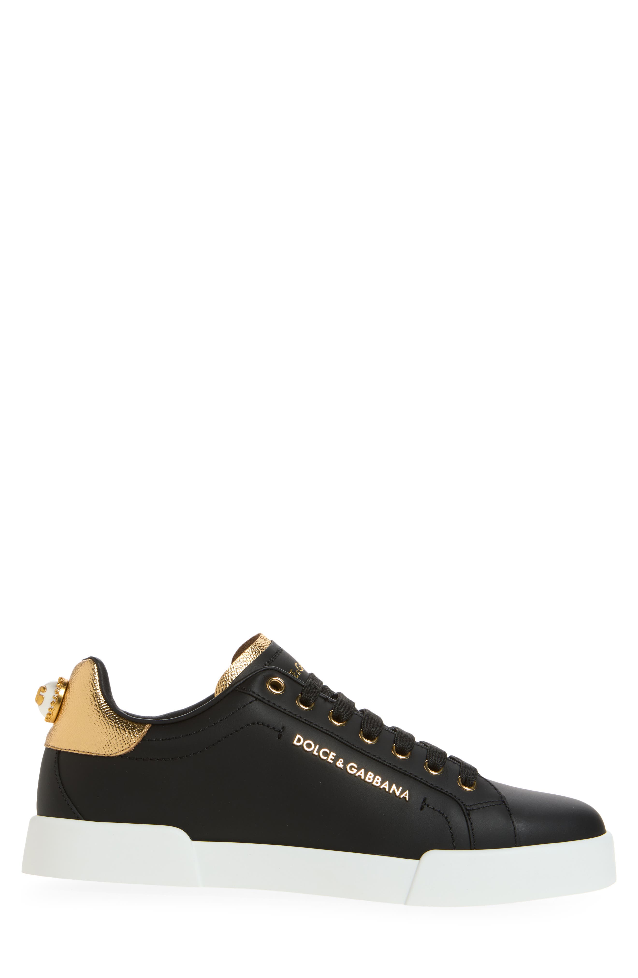 Portofino Low Profile Sneaker, Alternate, color, BLACK/ GOLD