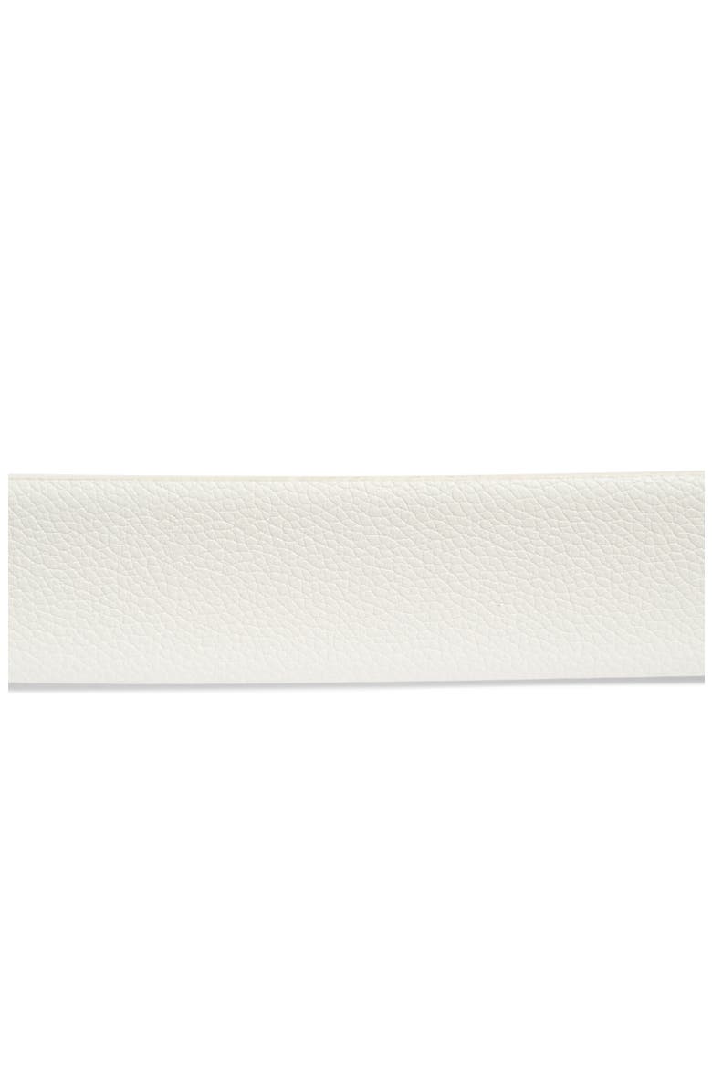 Classic Pebbled Belt, Alternate, color, WHITE SILVER