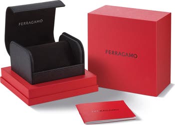 FERRAGAMO Gancini Twisted Leather Strap Watch, 28mm | Nordstrom