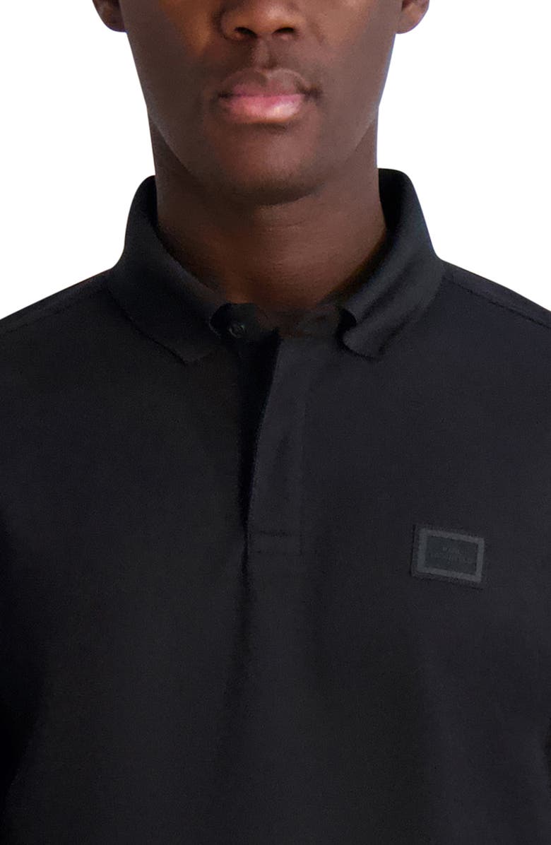 KARL LAGERFELD PARIS Short Sleeve Knit Polo, Alternate, color, Black