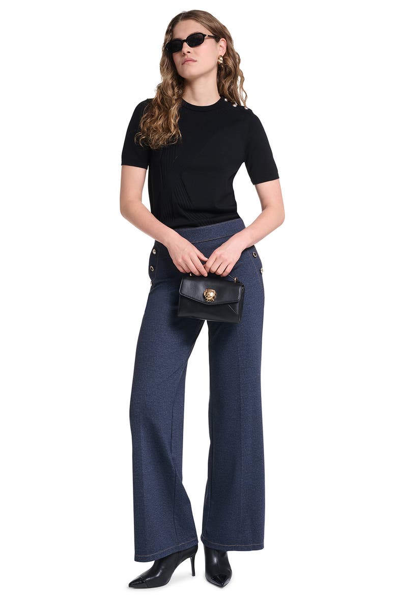 Pull On Sailor Wide Leg Pants, Alternate, color, NAVY
