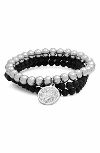 Men's Set of 3 Beaded Stretch Bracelets