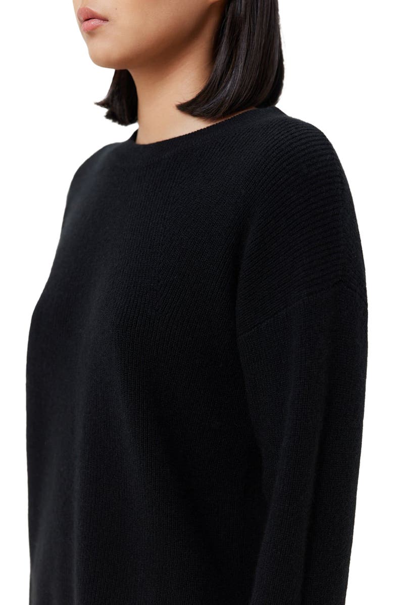 GOBI Mongolian Cashmere Split-Sleeve Cashmere Sweater, Alternate, color, Black