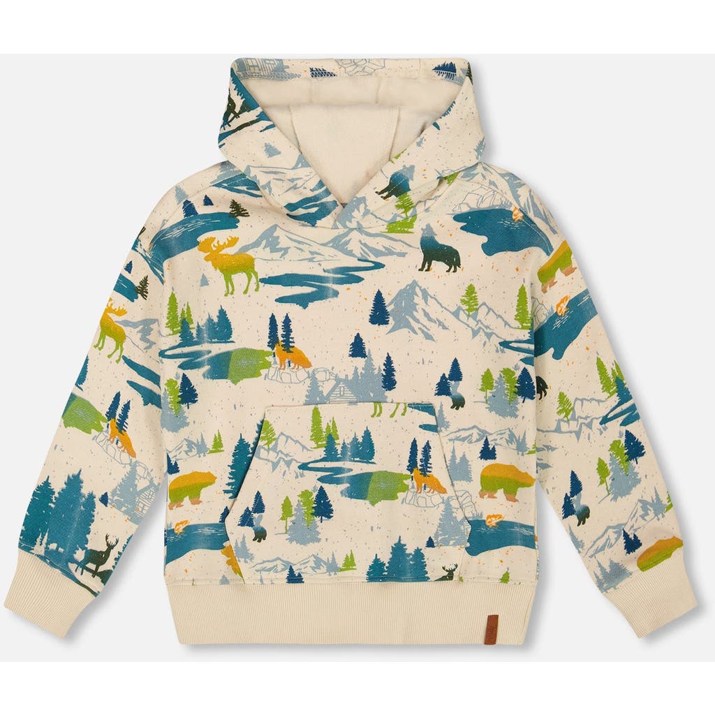 Deux Par Deux Hooded Fleece Sweatshirt In Neutral