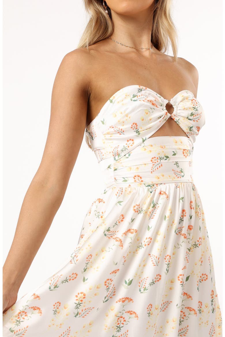 Sarai Floral Strapless Maxi Dress, Alternate, color, YELLOW FLORAL