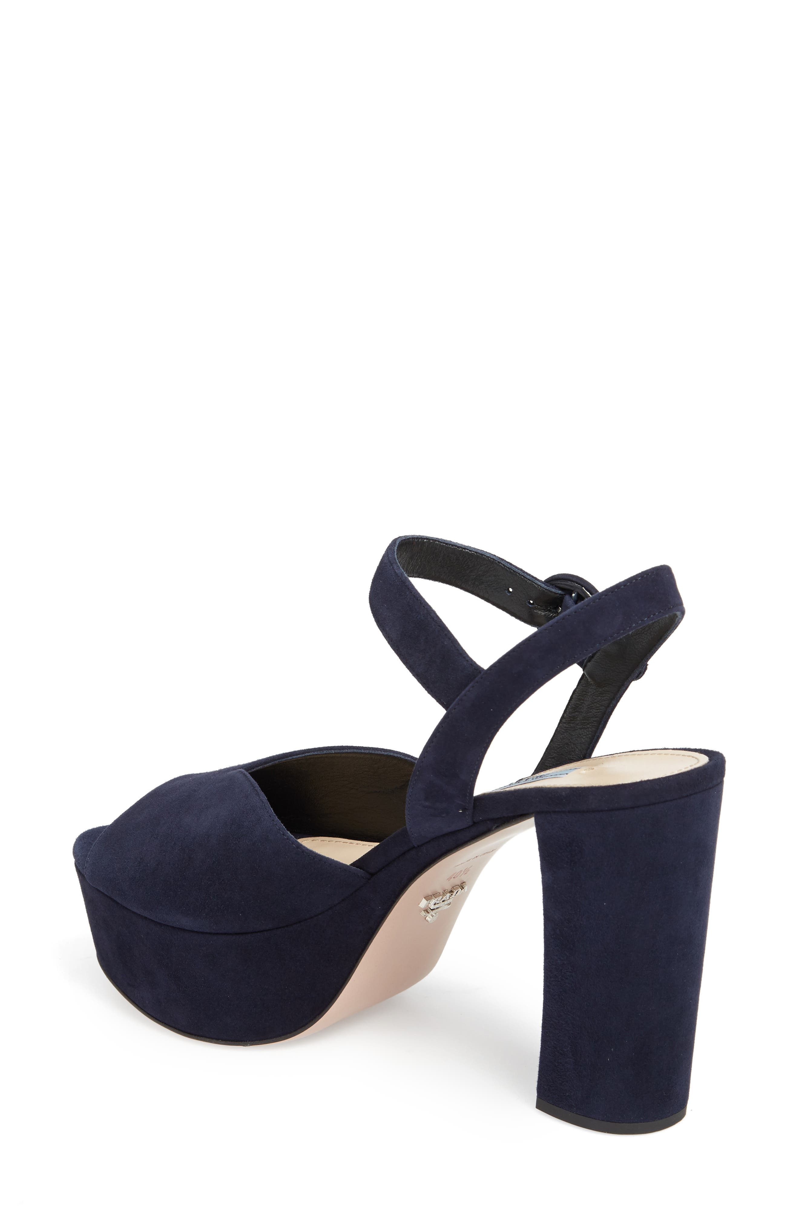 Prada Quarter Strap Platform Sandal, Alternate, color, 