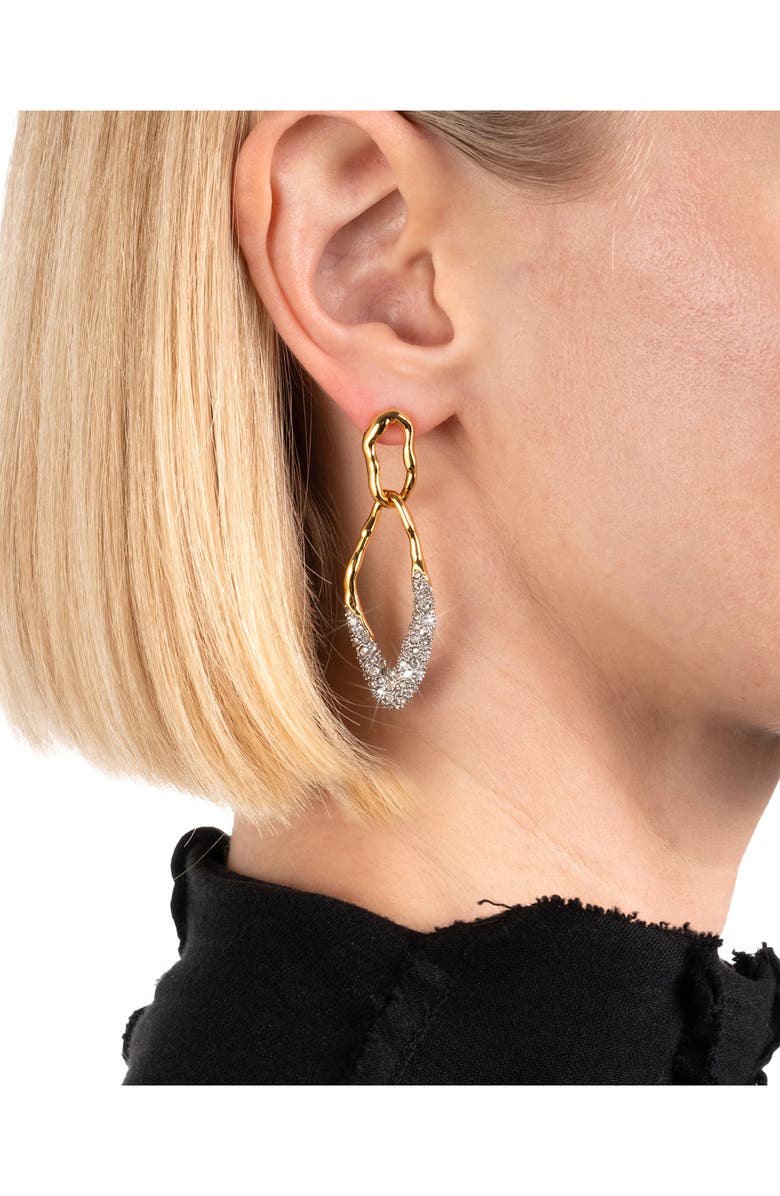 Alexis Bittar Solanales Crystal Pavé Double Link Earrings, Alternate, color, 