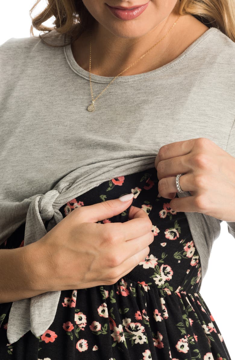 Everly Grey Lehua Maternity/Nursing Babydoll Dress, Alternate, color,