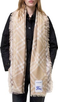 Burberry Gradient Check Wool & Silk Scarf