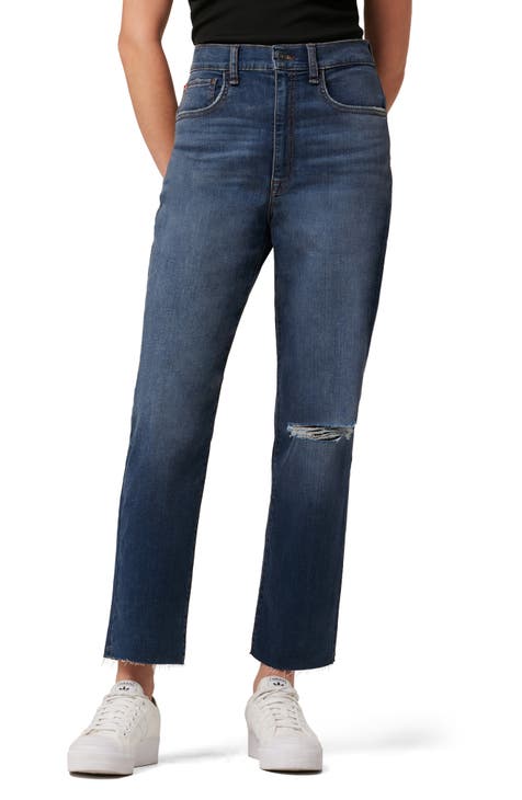 Kass High Rise Straight Ankle Jeans