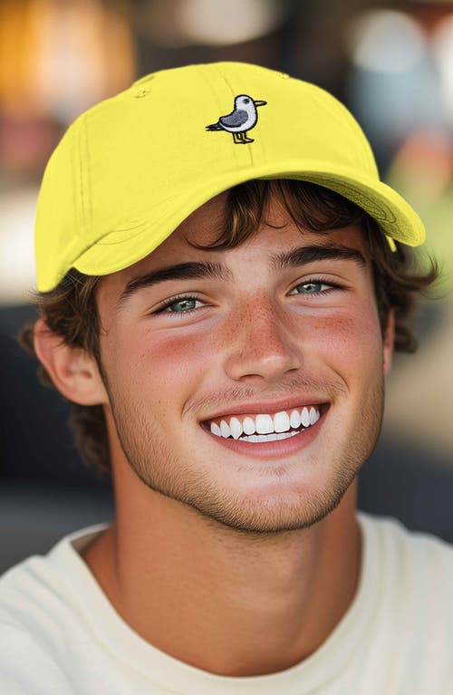Dalix Seagull Embroidered Everyday Cap In Yellow
