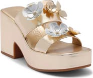 KARL LAGERFELD PARIS Moracco Flower Platform Slide Sandal