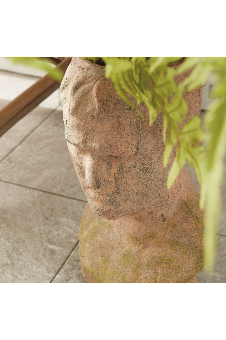 Weathered Garden Male Bust Planter, Alternate, color, Brown