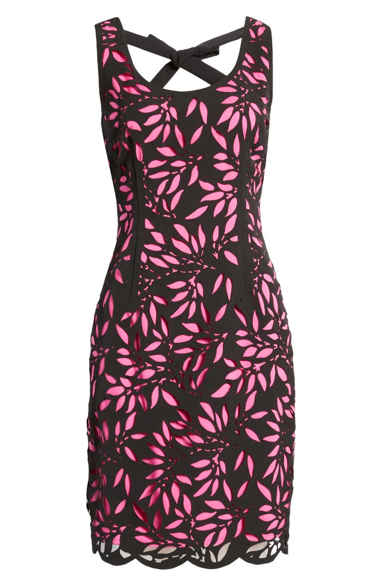 Shani Laser Cut Lace Sheath Dress, Alternate, color,