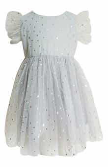 Kids' Diamond Foil Tulle Party Dress