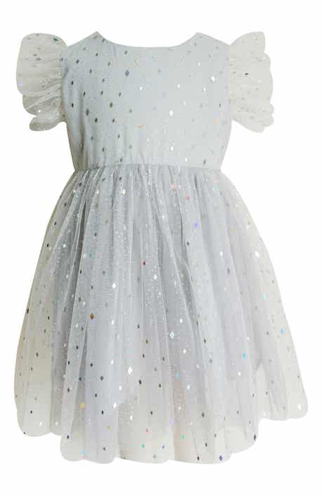 Kids' Diamond Foil Tulle Party Dress