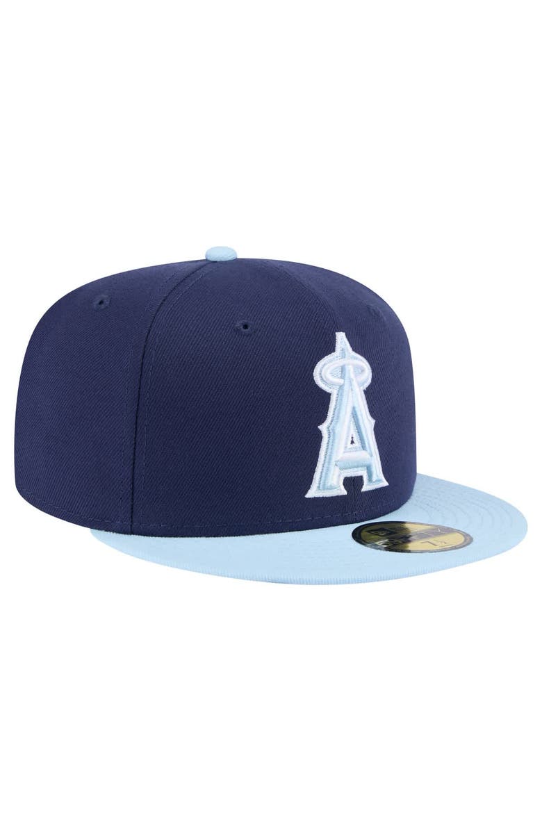New Era Men's New Era Navy/Light Blue Los Angeles Angels Color Pack Two-Tone 59FIFTY Fitted Hat, Alternate, color, 