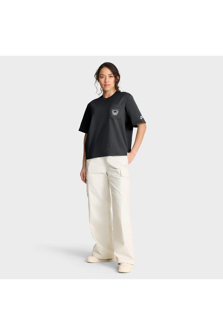 Women's Nike Black Las Vegas Raiders Rewind Pocket Boxy T-Shirt, Alternate, color, Black