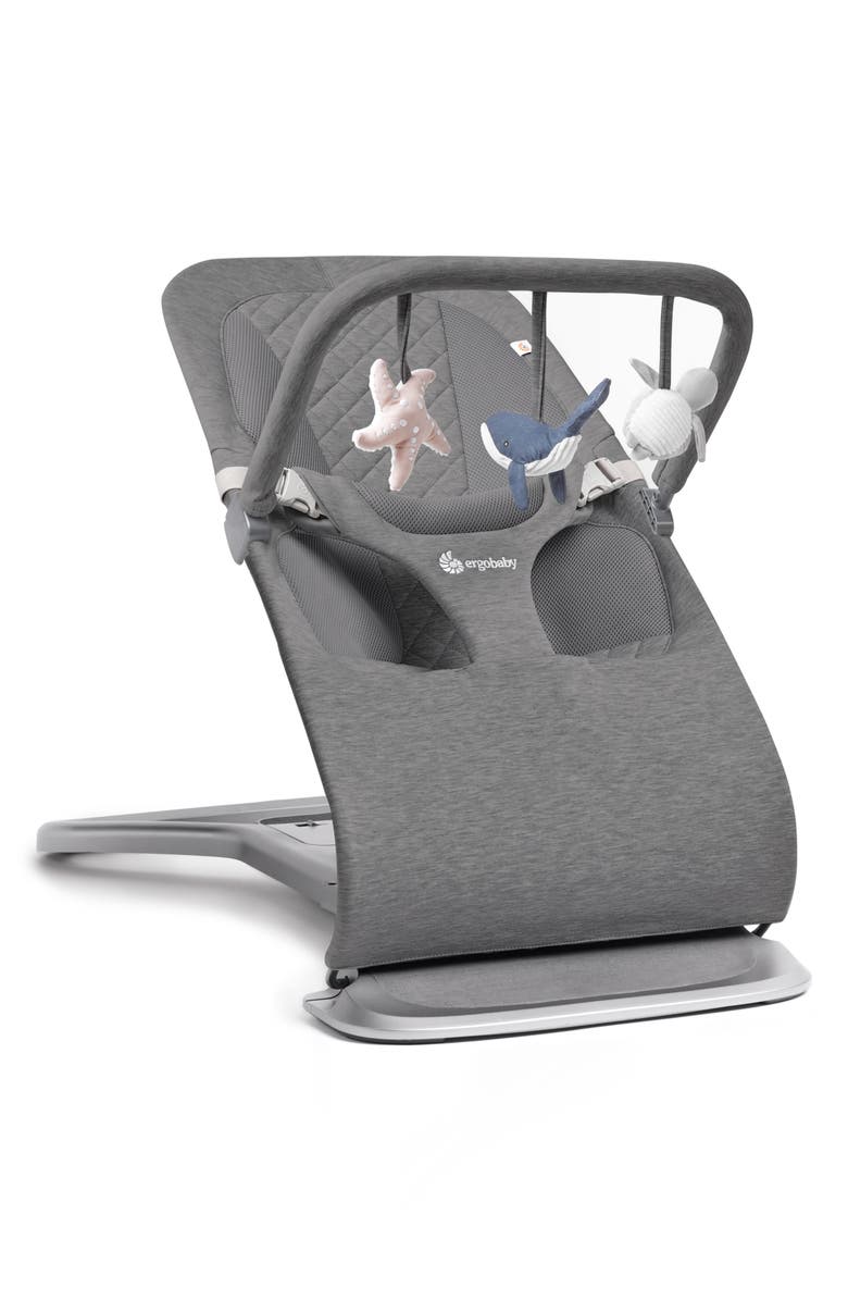 ERGObaby Evolve Bouncer Ocean Wonders Toy Bar, Alternate, color, Charcoal Grey