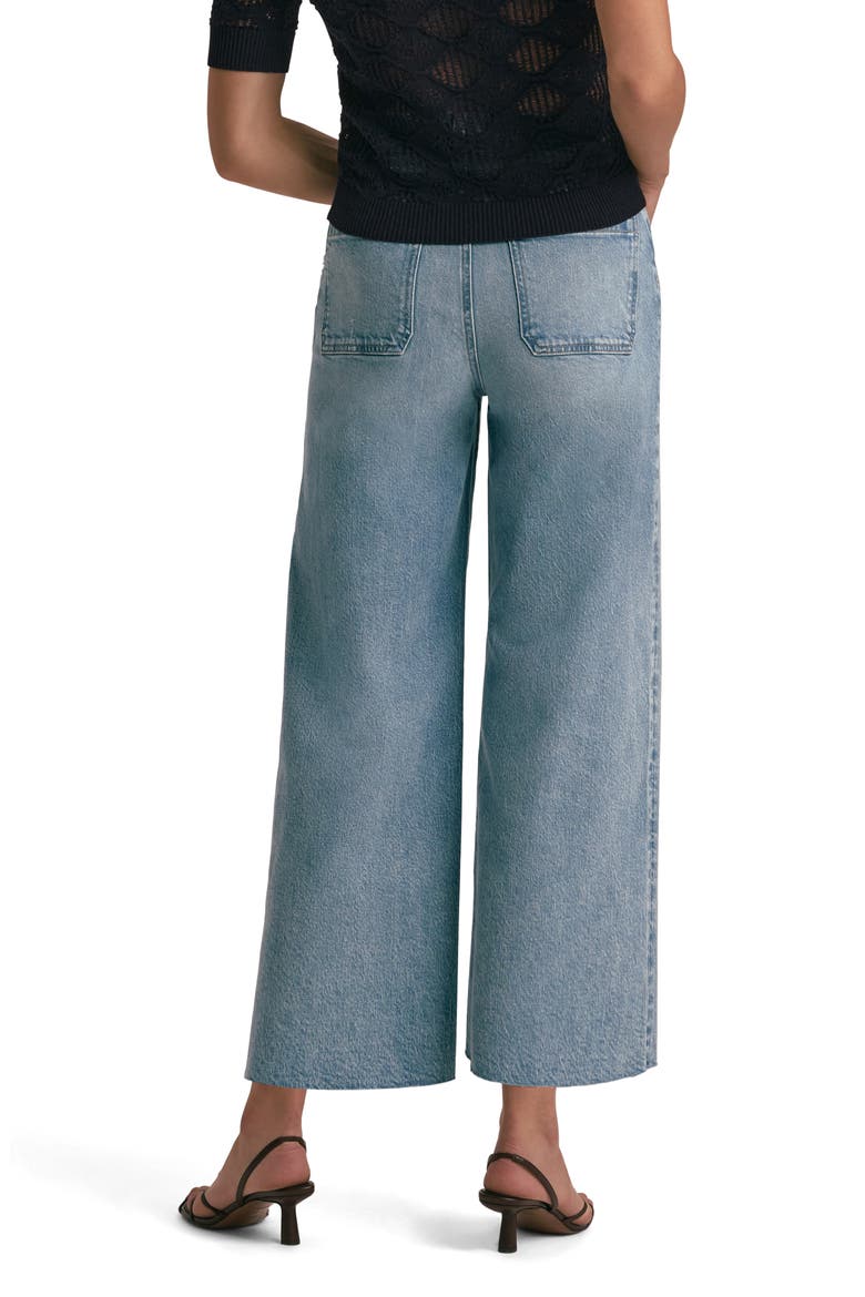 The Mischa Raw Hem Super High Waist Wide Leg Jeans, Alternate, color, SANTA BARBARA