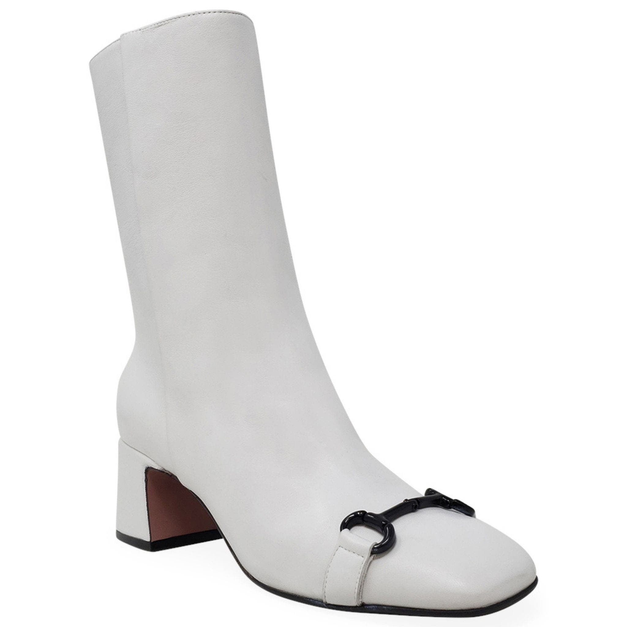Back Stripe Horse bit Buckle Boot, Alternate, color, WHITE