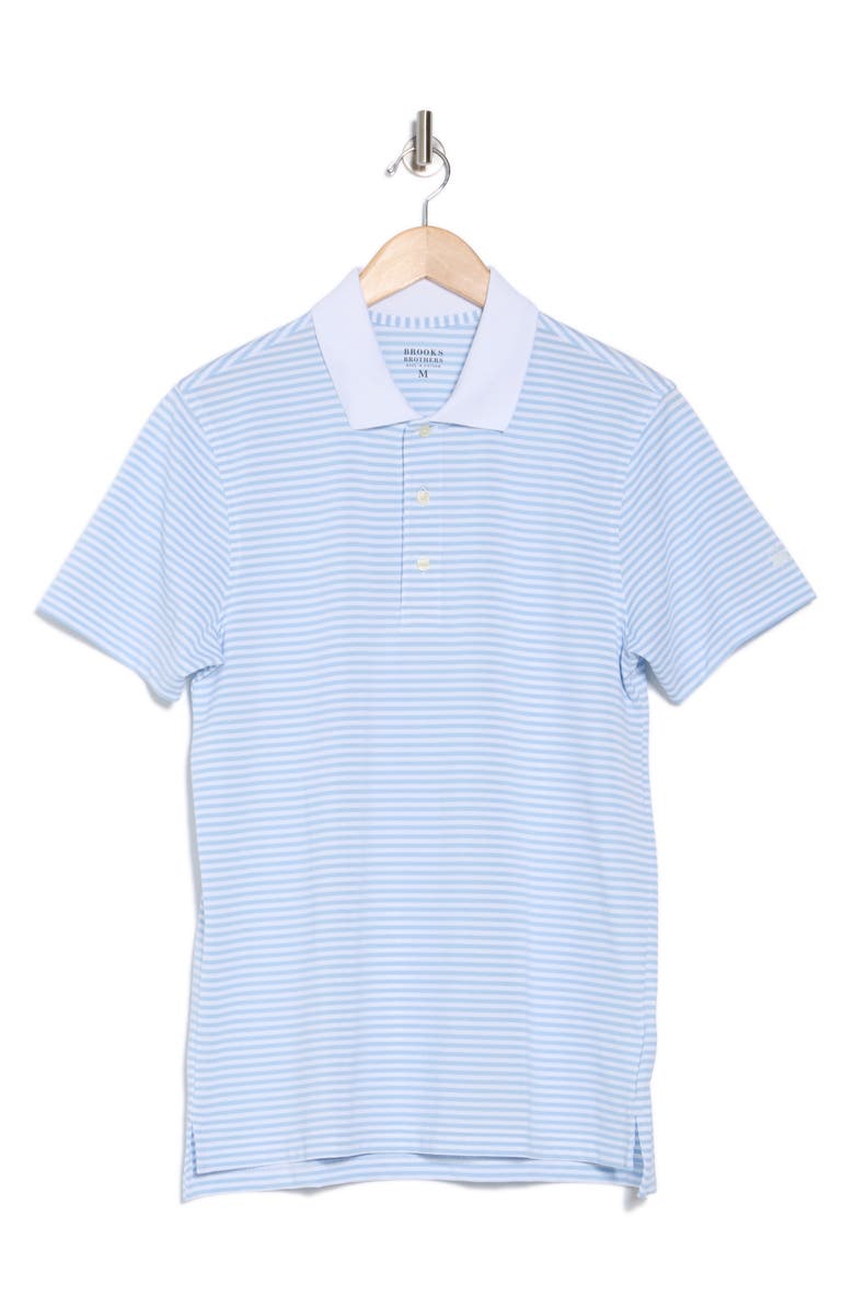 Brooks Brothers Feeder Stripe Performance Knit Polo, Alternate, color, Blue/ White