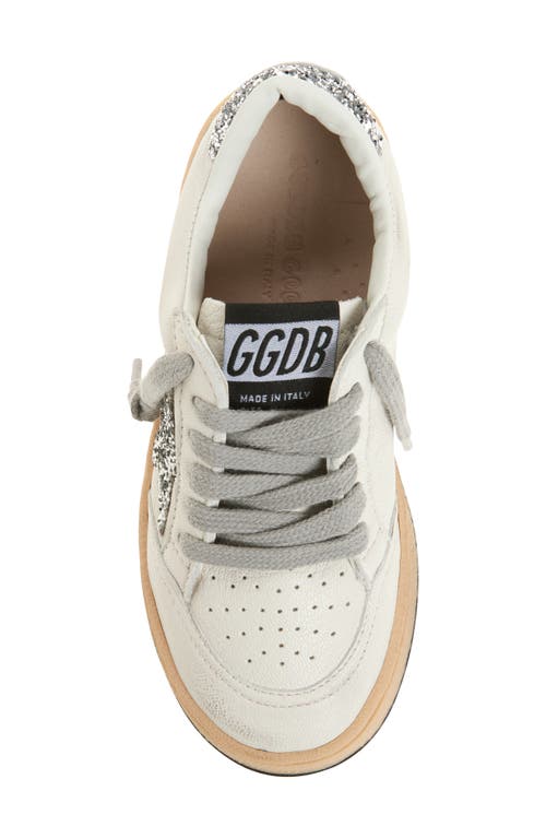 Golden Goose Ball Star Leather Sneakers In White/silver