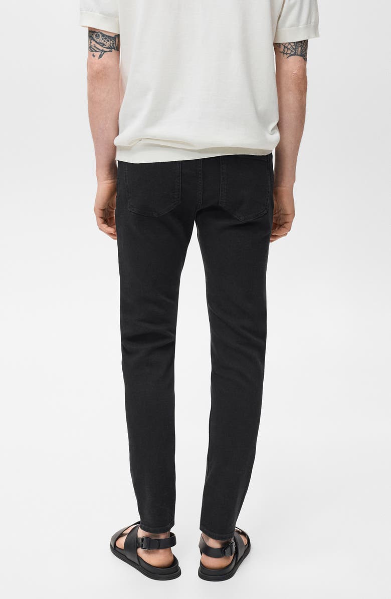 MANGO Jude Skinny Jeans, Alternate, color, Black Denim