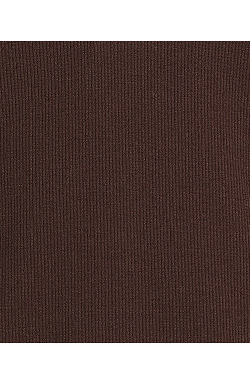 Lands' End Long Sleeve Thermal Waffle Henley In Brown