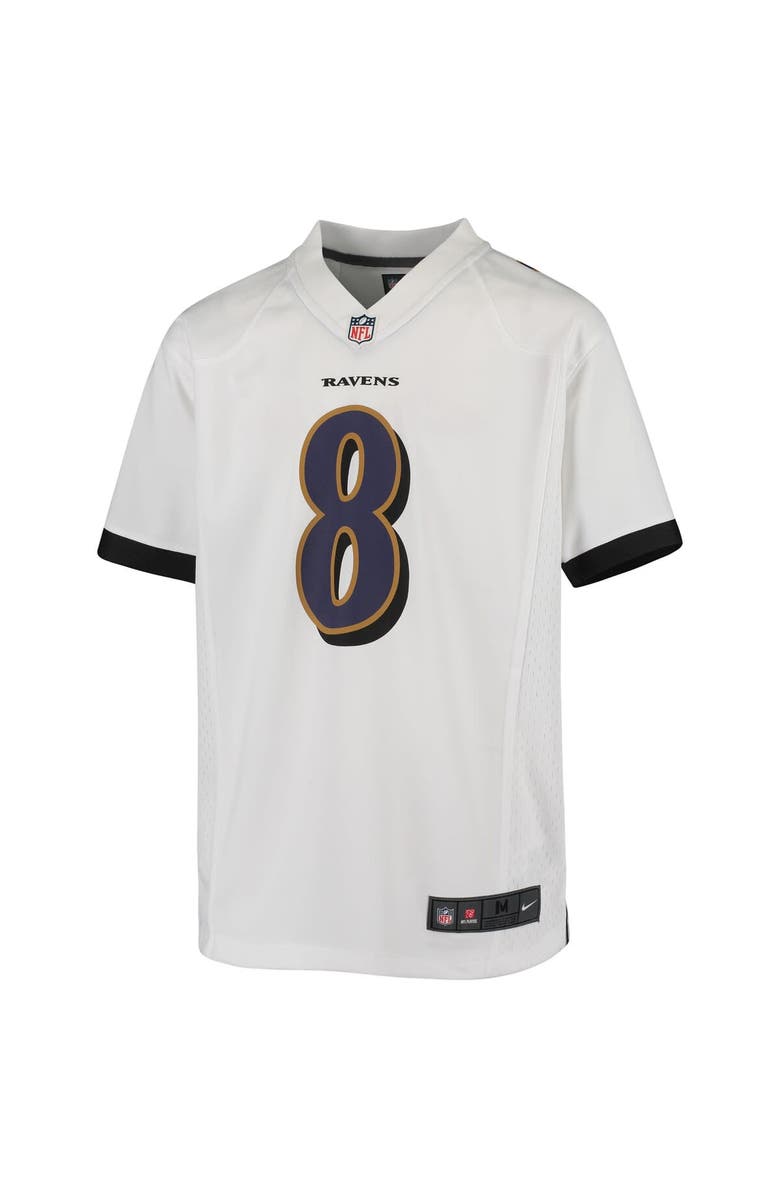 Nike Youth Nike Lamar Jackson White Baltimore Ravens Game Jersey, Alternate, color, 