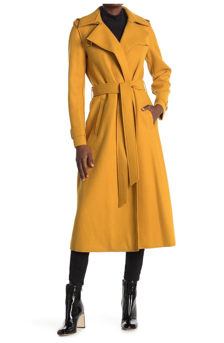 BCBGMAXAZRIA Notch Collar Tie Waist Trench Coat, Alternate, color, 