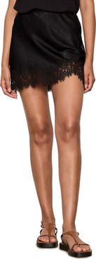 Sanctuary Everyday Satin Lace Miniskirt