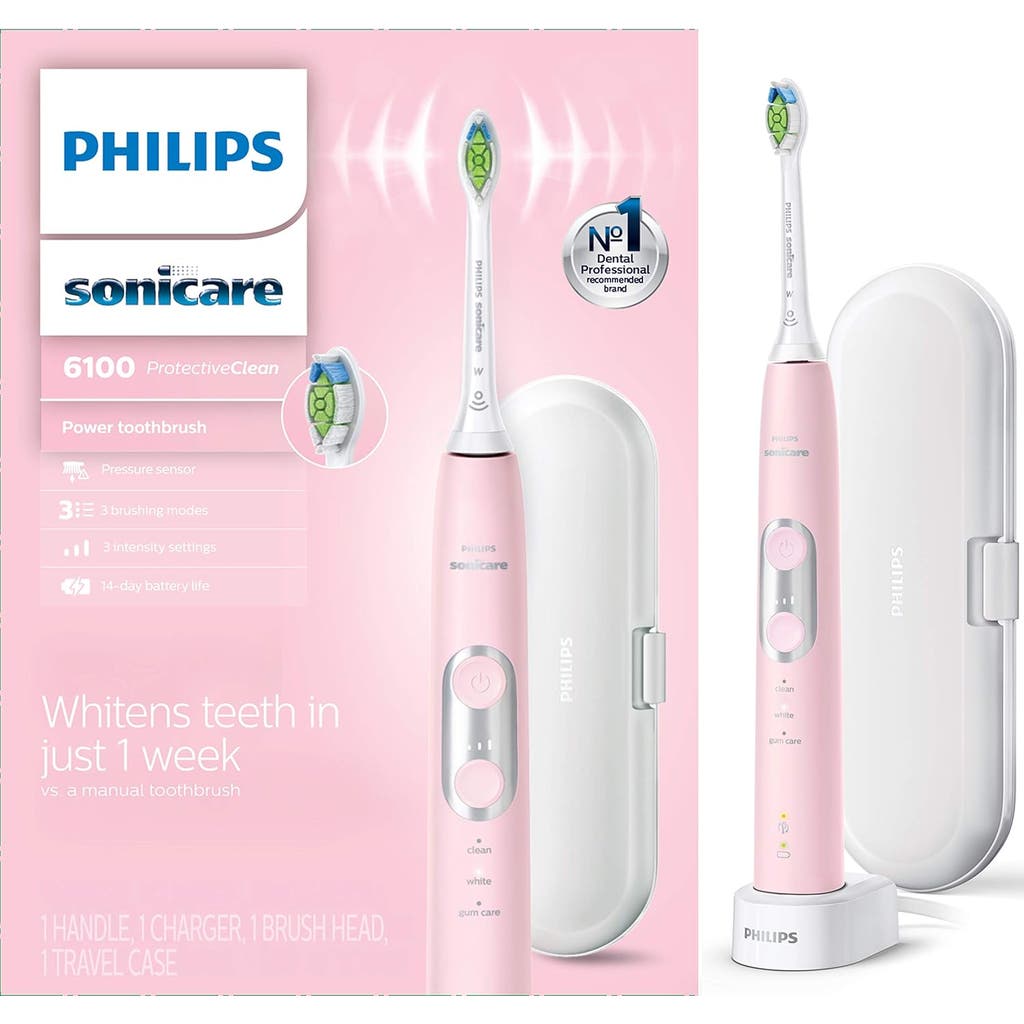 Philips Sonicare Protectiveclean 6100 Electric Toothbrush Pink Case In Pink