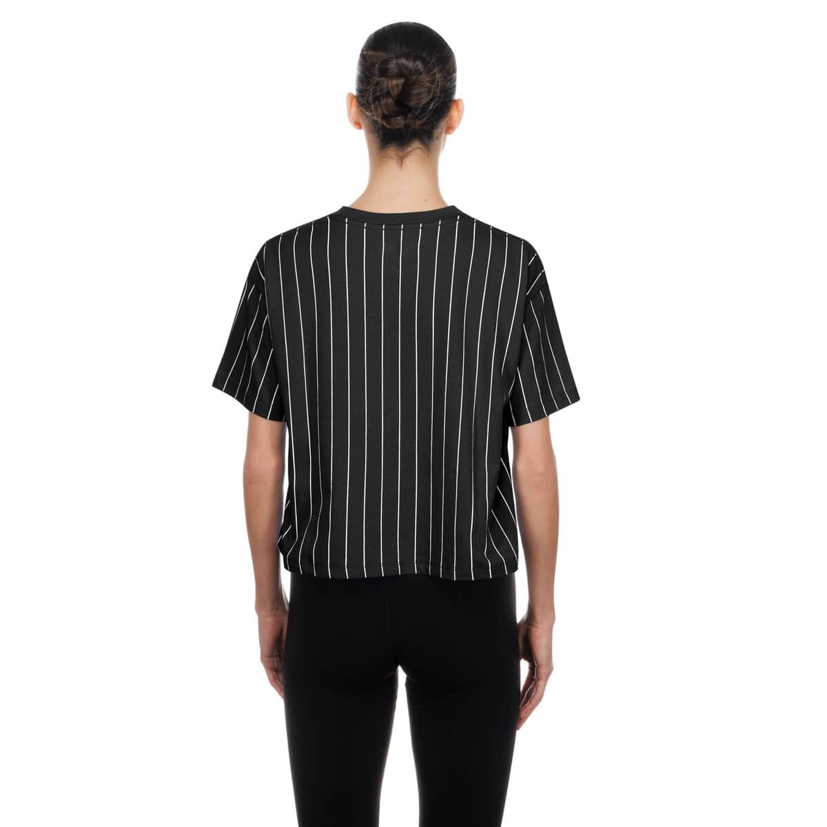 Women's New Era  Black LA 2028 Summer Olympics Mesh Back Pinstripe Boxy T-Shirt - image 2
