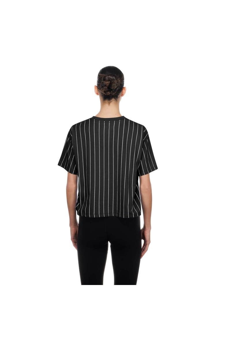New Era Women's New Era  Black LA 2028 Summer Olympics Mesh Back Pinstripe Boxy T-Shirt, Alternate, color, Black